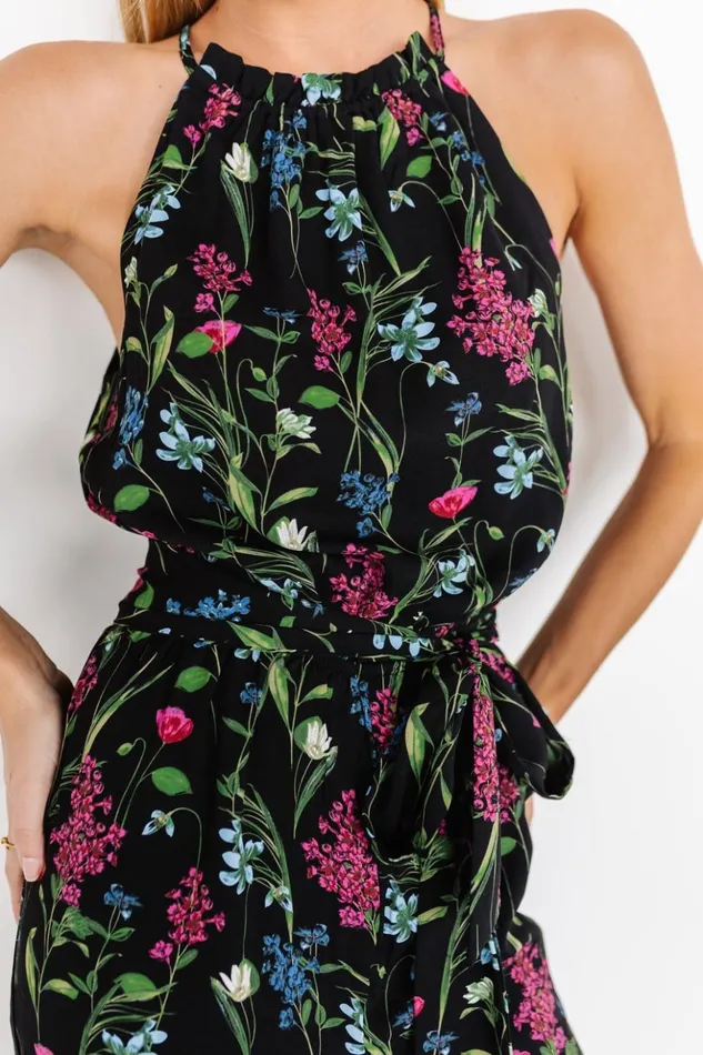 Baltic Born Jumpsuits and Rompers Alameda Halter Jumpsuit Black Floral 8211 Women Baltic Born Jumpsuits and Rompers Alameda Halter Jumpsuit Black Floral 8211 Women