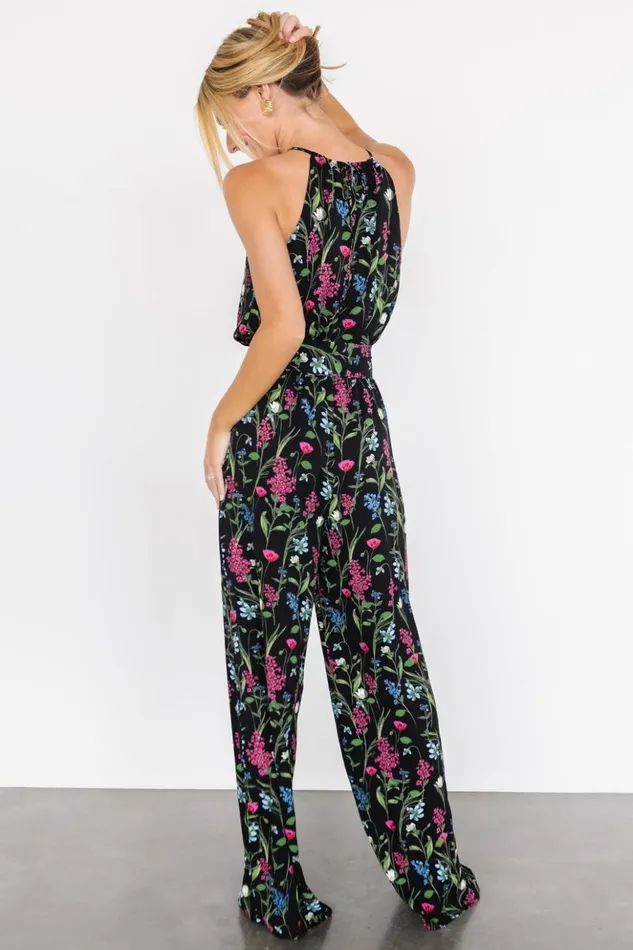 Baltic Born Jumpsuits and Rompers Alameda Halter Jumpsuit Black Floral 8211 Women Baltic Born Jumpsuits and Rompers Alameda Halter Jumpsuit Black Floral 8211 Women