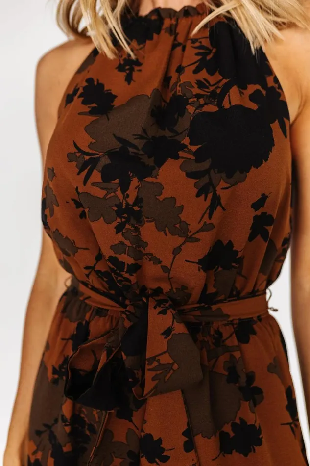 Baltic Born Jumpsuits and Rompers Alameda Halter Jumpsuit Espresso Print 8211 Women Baltic Born Jumpsuits and Rompers Alameda Halter Jumpsuit Espresso Print 8211 Women