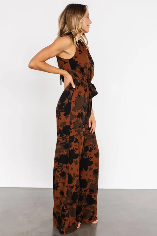 Baltic Born Jumpsuits and Rompers Alameda Halter Jumpsuit Espresso Print 8211 Women Baltic Born Jumpsuits and Rompers Alameda Halter Jumpsuit Espresso Print 8211 Women
