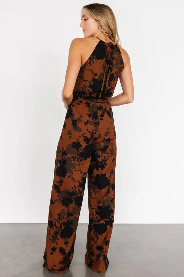 Baltic Born Jumpsuits and Rompers Alameda Halter Jumpsuit Espresso Print 8211 Women Baltic Born Jumpsuits and Rompers Alameda Halter Jumpsuit Espresso Print 8211 Women