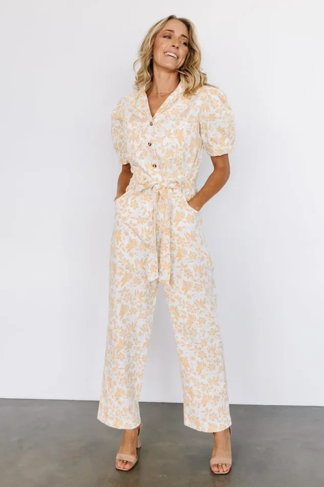 Baltic Born Jumpsuits and Rompers Annalise Jumpsuit White Yellow 8211 Women