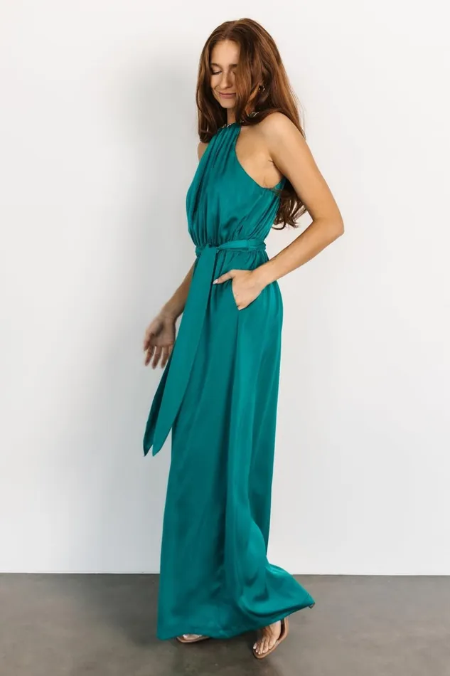 Baltic Born Jumpsuits and Rompers Blaire Satin Jumpsuit Jewel Green 8211 Women Baltic Born Jumpsuits and Rompers Blaire Satin Jumpsuit Jewel Green 8211 Women