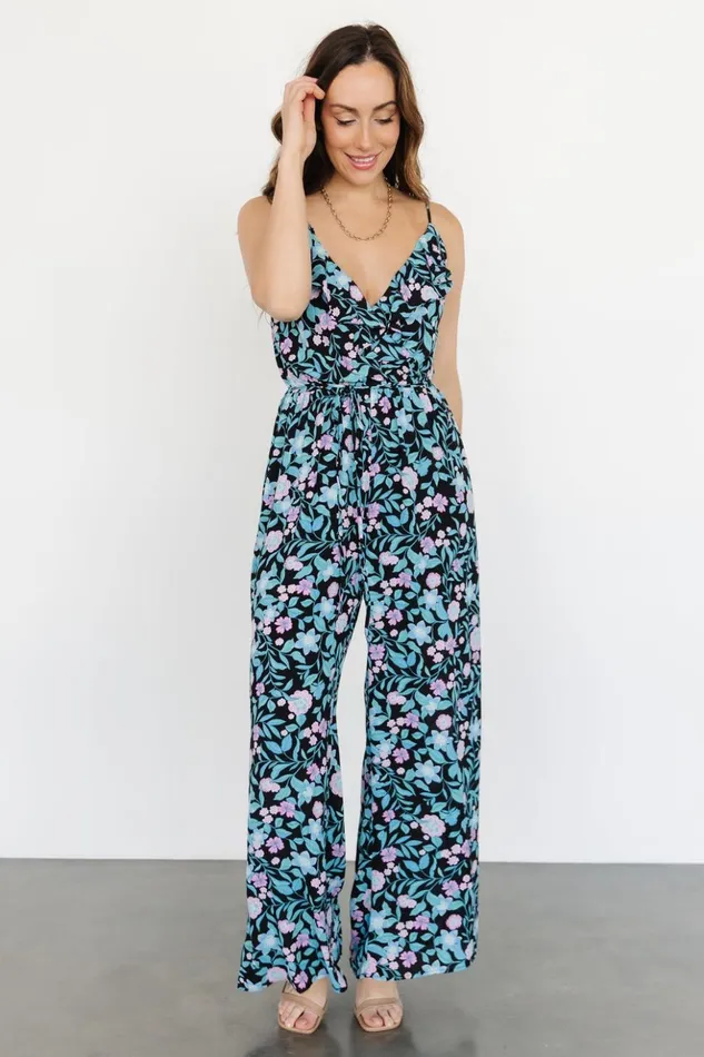 Baltic Born Jumpsuits and Rompers Brianna Tank Jumpsuit Black Multi 8211 Women