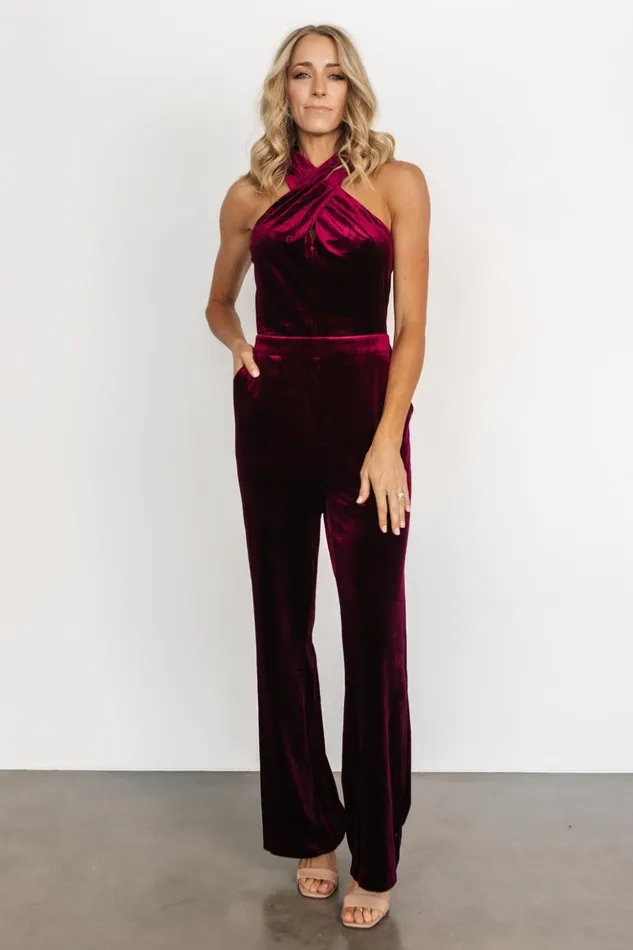 Baltic Born Jumpsuits and Rompers Cleopatra Velvet Jumpsuit Burgundy 8211 Women Baltic Born Jumpsuits and Rompers Cleopatra Velvet Jumpsuit Burgundy 8211 Women