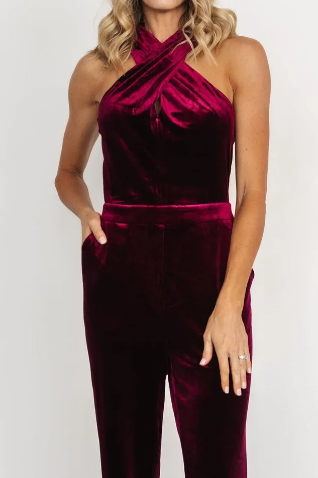 Baltic Born Jumpsuits and Rompers Cleopatra Velvet Jumpsuit Burgundy 8211 Women Baltic Born Jumpsuits and Rompers Cleopatra Velvet Jumpsuit Burgundy 8211 Women