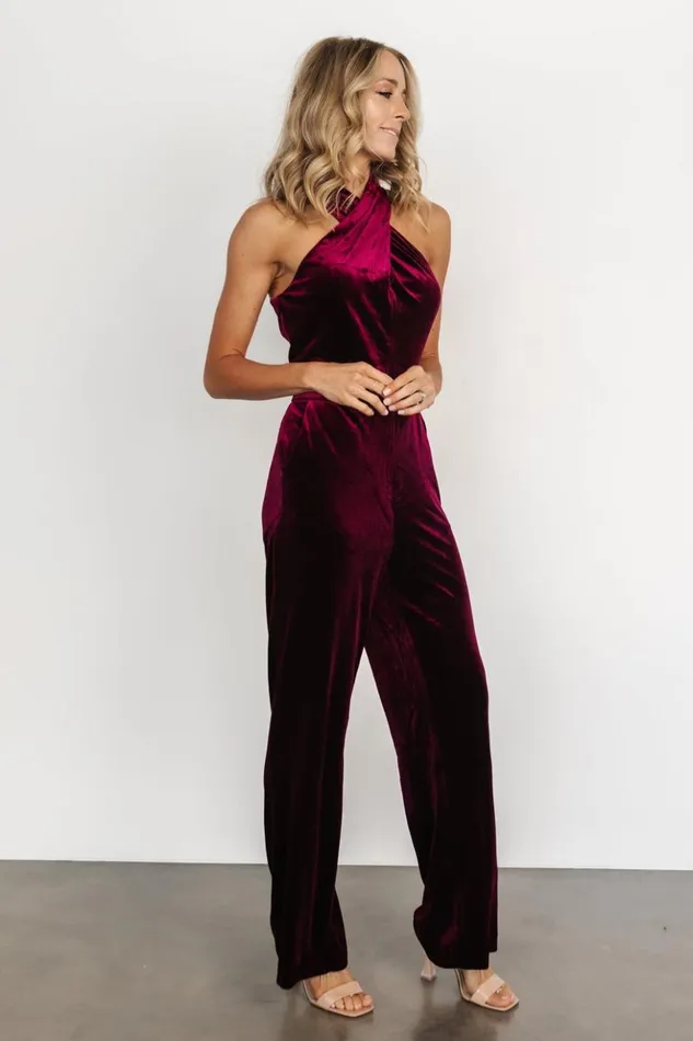 Baltic Born Jumpsuits and Rompers Cleopatra Velvet Jumpsuit Burgundy 8211 Women Baltic Born Jumpsuits and Rompers Cleopatra Velvet Jumpsuit Burgundy 8211 Women