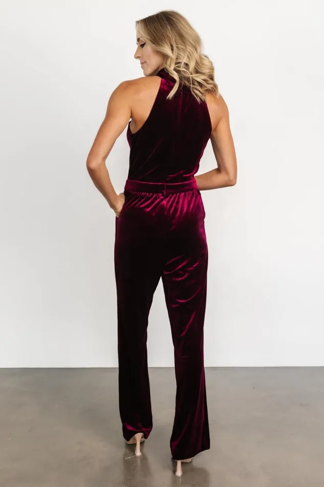 Baltic Born Jumpsuits and Rompers Cleopatra Velvet Jumpsuit Burgundy 8211 Women Baltic Born Jumpsuits and Rompers Cleopatra Velvet Jumpsuit Burgundy 8211 Women