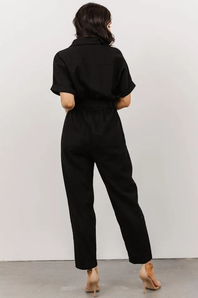 Baltic Born Jumpsuits and Rompers Dallas Button Up Jumpsuit Black 8211 Women Baltic Born Jumpsuits and Rompers Dallas Button Up Jumpsuit Black 8211 Women