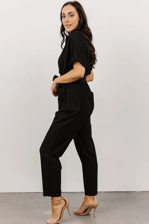 Baltic Born Jumpsuits and Rompers Dallas Button Up Jumpsuit Black 8211 Women Baltic Born Jumpsuits and Rompers Dallas Button Up Jumpsuit Black 8211 Women