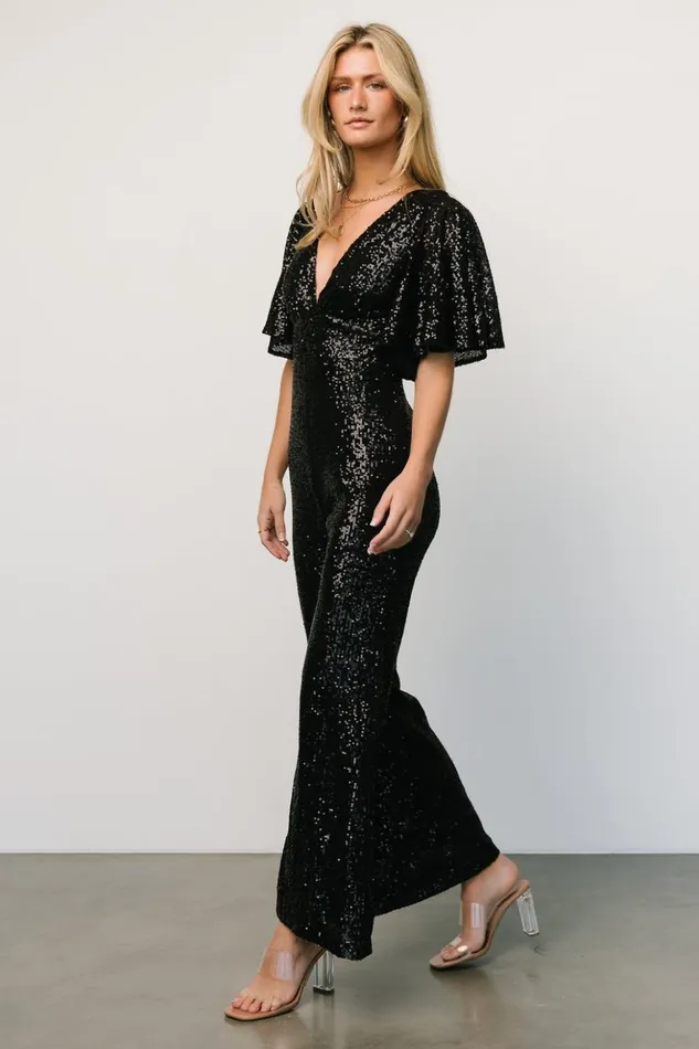 Baltic Born Jumpsuits and Rompers Dynasty Sequin Jumpsuit Black 8211 Women Baltic Born Jumpsuits and Rompers Dynasty Sequin Jumpsuit Black 8211 Women