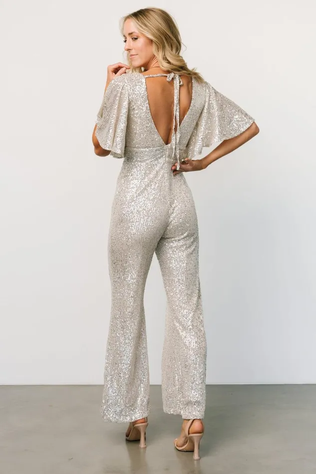 Baltic Born Jumpsuits and Rompers Dynasty Sequin Jumpsuit Cream 8211 Women Baltic Born Jumpsuits and Rompers Dynasty Sequin Jumpsuit Cream 8211 Women