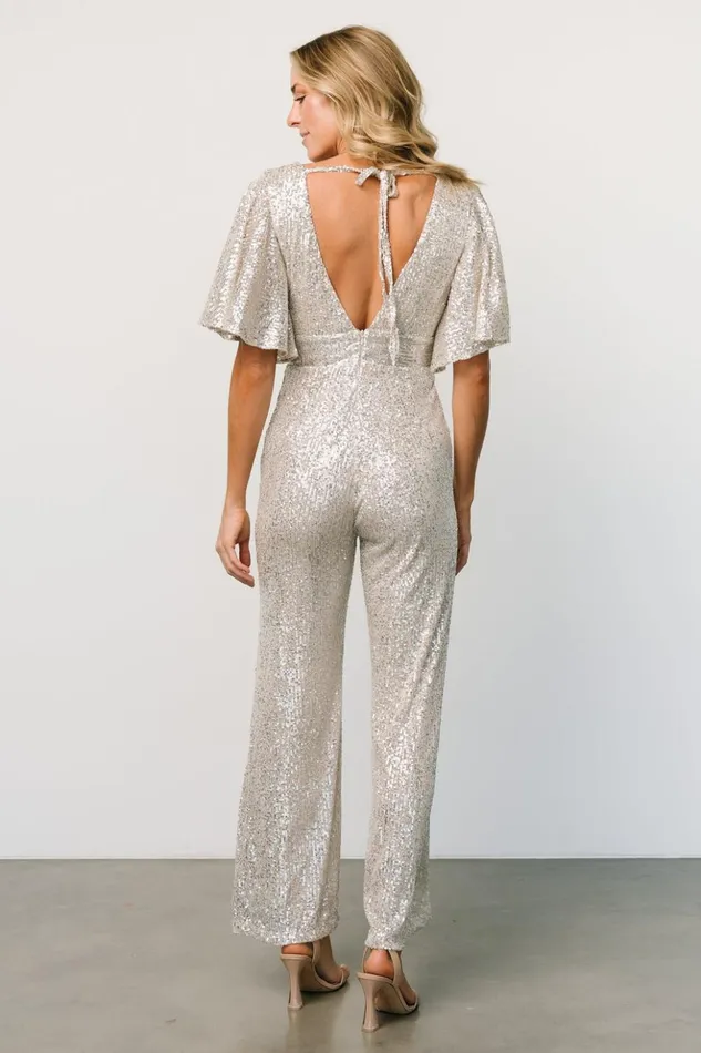 Baltic Born Jumpsuits and Rompers Dynasty Sequin Jumpsuit Cream 8211 Women Baltic Born Jumpsuits and Rompers Dynasty Sequin Jumpsuit Cream 8211 Women