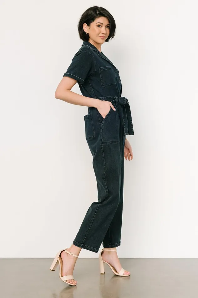 Baltic Born Jumpsuits and Rompers Geneva Button Jumpsuit Washed Black 8211 Women Baltic Born Jumpsuits and Rompers Geneva Button Jumpsuit Washed Black 8211 Women