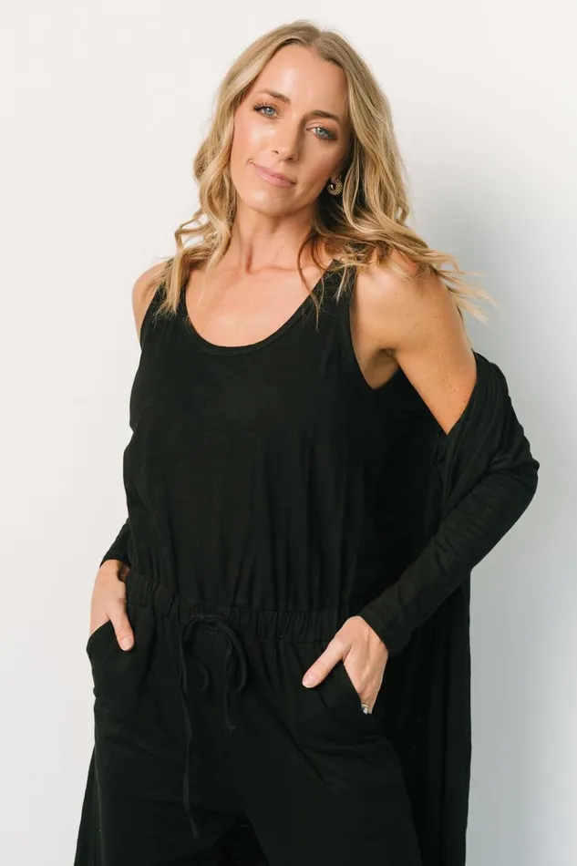 Baltic Born Jumpsuits and Rompers Janae Jumpsuit Cardigan Set Black 8211 Women