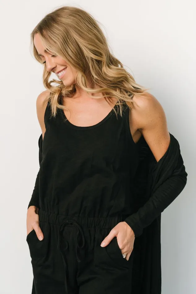 Baltic Born Jumpsuits and Rompers Janae Jumpsuit Cardigan Set Black 8211 Women