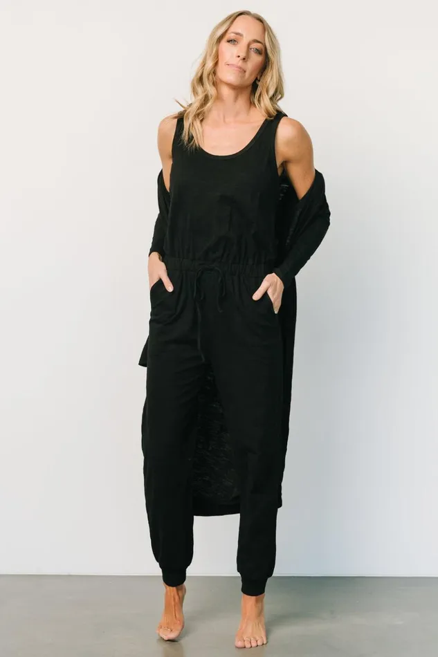 Baltic Born Jumpsuits and Rompers Janae Jumpsuit Cardigan Set Black 8211 Women