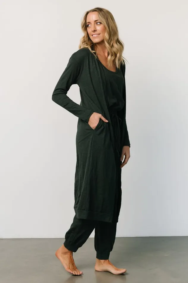 Baltic Born Jumpsuits and Rompers Janae Jumpsuit Cardigan Set Dark Green 8211 Women