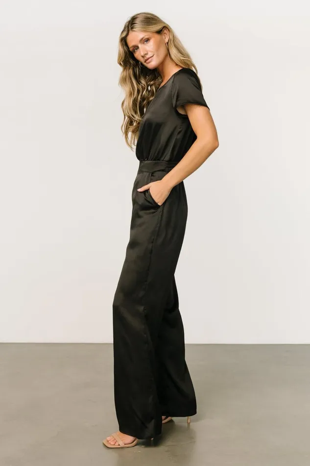Baltic Born Jumpsuits and Rompers Jaxton Satin Jumpsuit Black 8211 Women Baltic Born Jumpsuits and Rompers Jaxton Satin Jumpsuit Black 8211 Women