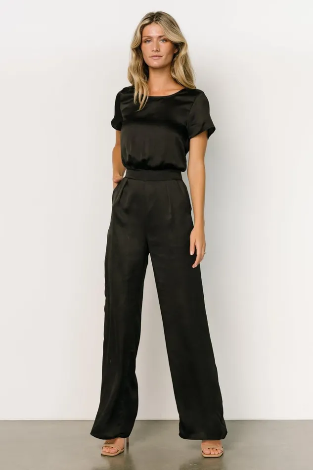 Baltic Born Jumpsuits and Rompers Jaxton Satin Jumpsuit Black 8211 Women Baltic Born Jumpsuits and Rompers Jaxton Satin Jumpsuit Black 8211 Women