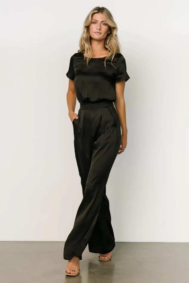 Baltic Born Jumpsuits and Rompers Jaxton Satin Jumpsuit Black 8211 Women Baltic Born Jumpsuits and Rompers Jaxton Satin Jumpsuit Black 8211 Women