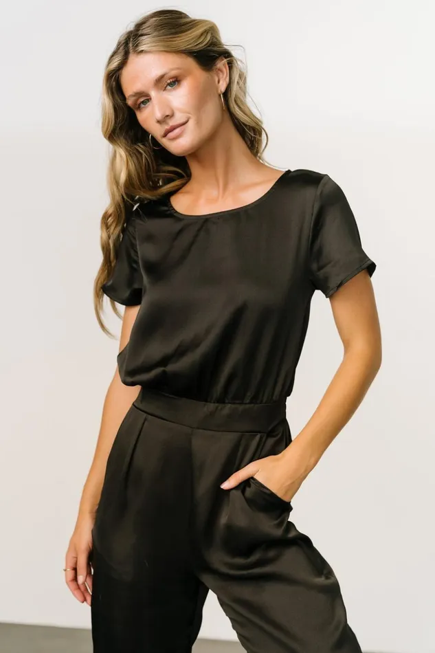 Baltic Born Jumpsuits and Rompers Jaxton Satin Jumpsuit Black 8211 Women Baltic Born Jumpsuits and Rompers Jaxton Satin Jumpsuit Black 8211 Women