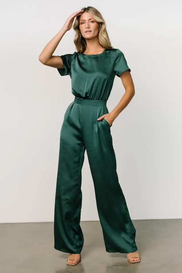 Baltic Born Jumpsuits and Rompers Jaxton Satin Jumpsuit Hunter Green 8211 Women Baltic Born Jumpsuits and Rompers Jaxton Satin Jumpsuit Hunter Green 8211 Women