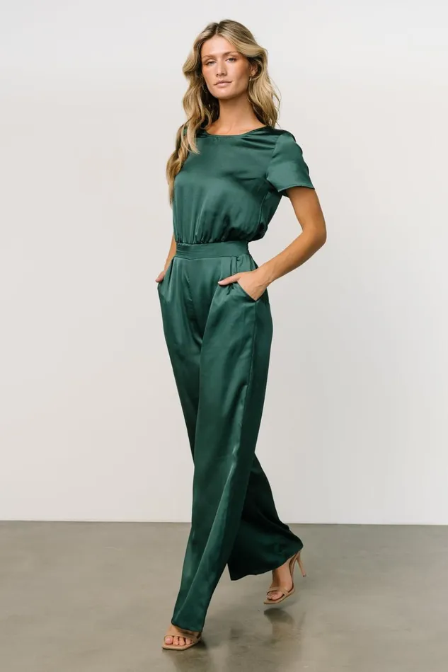 Baltic Born Jumpsuits and Rompers Jaxton Satin Jumpsuit Hunter Green 8211 Women Baltic Born Jumpsuits and Rompers Jaxton Satin Jumpsuit Hunter Green 8211 Women