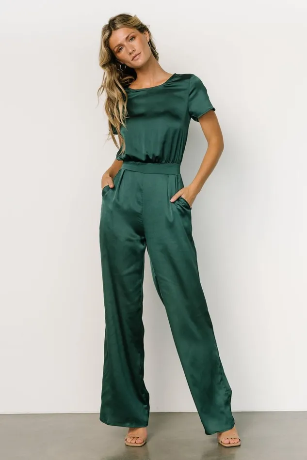 Baltic Born Jumpsuits and Rompers Jaxton Satin Jumpsuit Hunter Green 8211 Women Baltic Born Jumpsuits and Rompers Jaxton Satin Jumpsuit Hunter Green 8211 Women