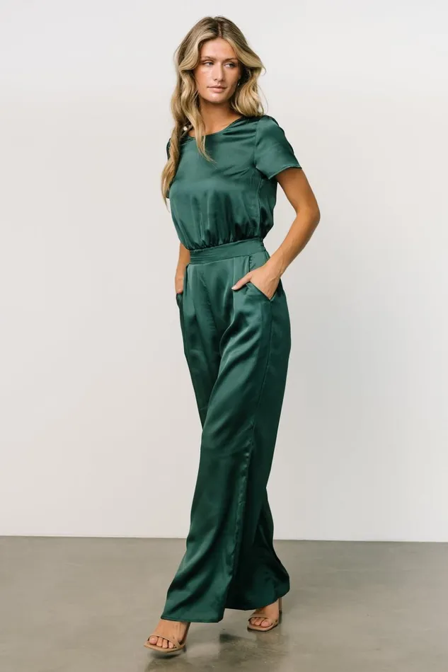 Baltic Born Jumpsuits and Rompers Jaxton Satin Jumpsuit Hunter Green 8211 Women Baltic Born Jumpsuits and Rompers Jaxton Satin Jumpsuit Hunter Green 8211 Women