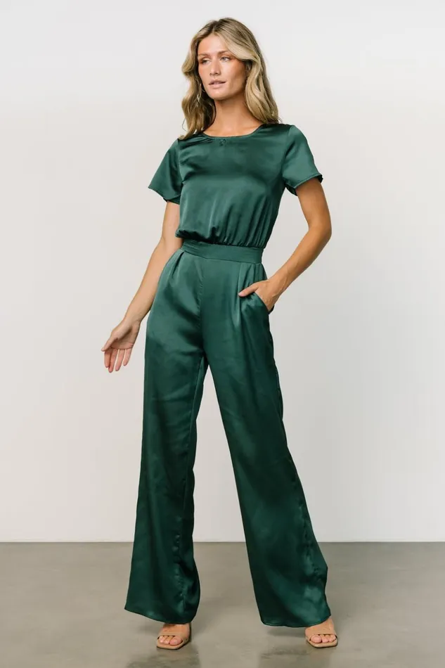 Baltic Born Jumpsuits and Rompers Jaxton Satin Jumpsuit Hunter Green 8211 Women Baltic Born Jumpsuits and Rompers Jaxton Satin Jumpsuit Hunter Green 8211 Women