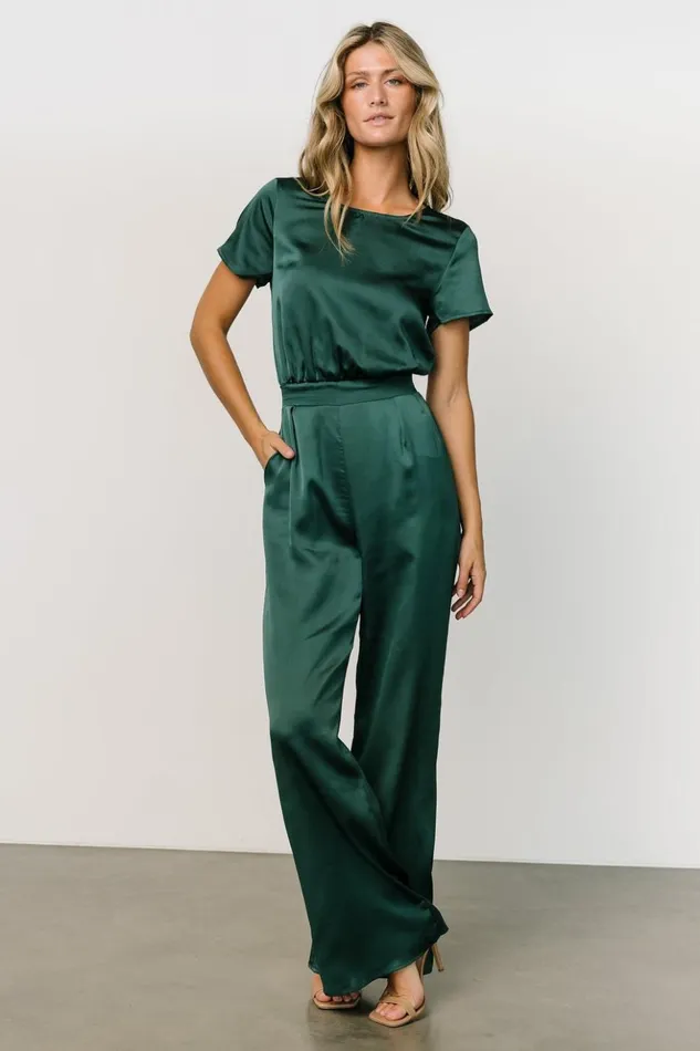 Baltic Born Jumpsuits and Rompers Jaxton Satin Jumpsuit Hunter Green 8211 Women Baltic Born Jumpsuits and Rompers Jaxton Satin Jumpsuit Hunter Green 8211 Women