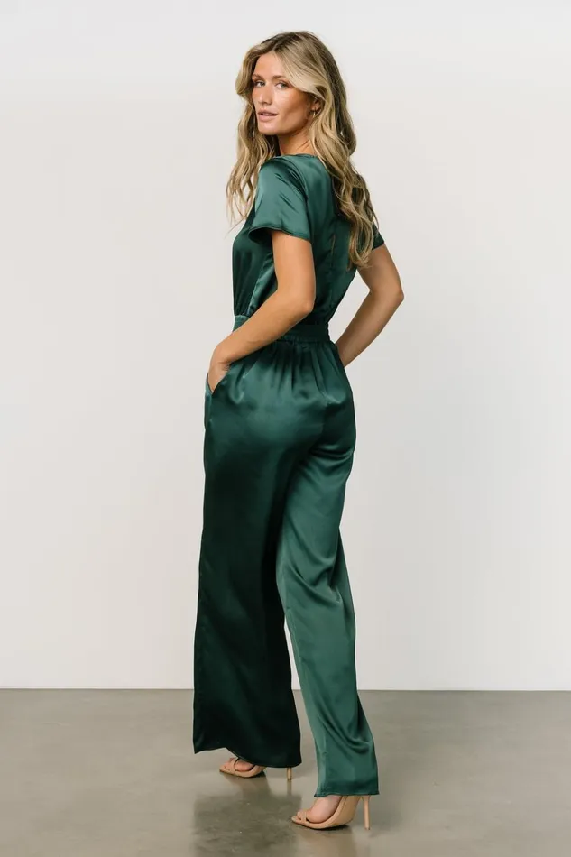 Baltic Born Jumpsuits and Rompers Jaxton Satin Jumpsuit Hunter Green 8211 Women Baltic Born Jumpsuits and Rompers Jaxton Satin Jumpsuit Hunter Green 8211 Women