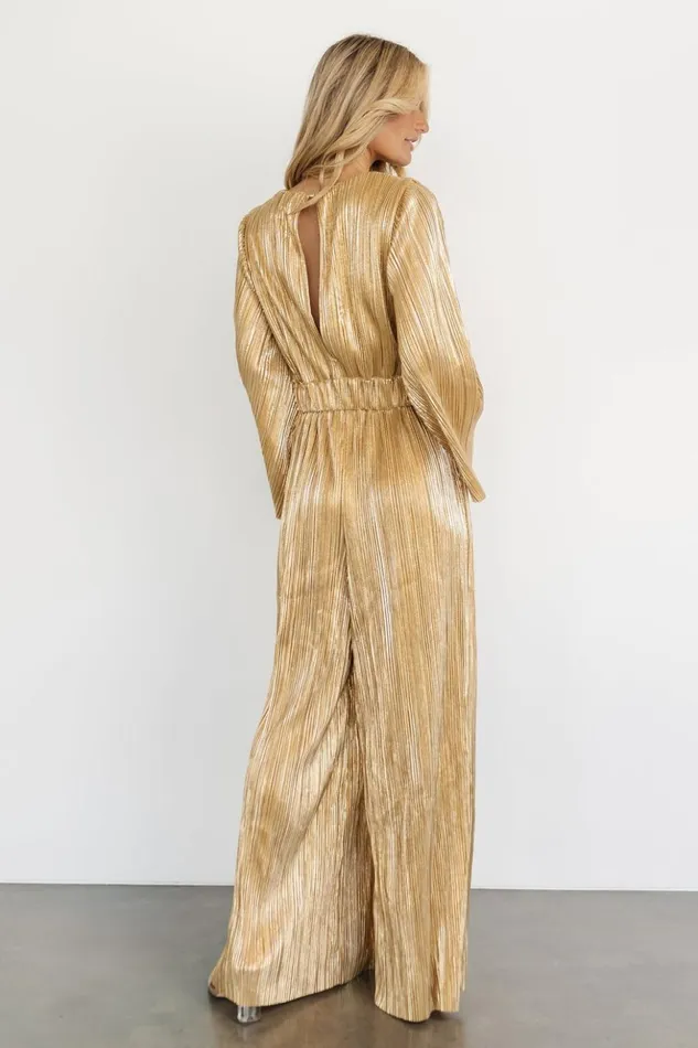 Baltic Born Jumpsuits and Rompers La Rambla Pleated Jumpsuit Gold 8211 Women Baltic Born Jumpsuits and Rompers La Rambla Pleated Jumpsuit Gold 8211 Women