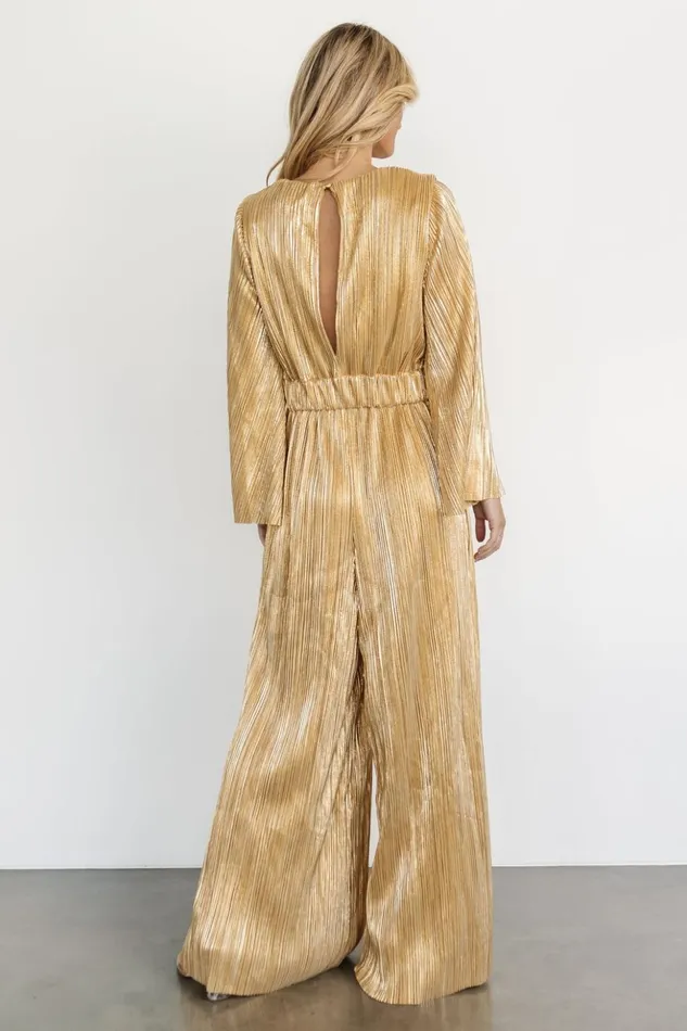 Baltic Born Jumpsuits and Rompers La Rambla Pleated Jumpsuit Gold 8211 Women Baltic Born Jumpsuits and Rompers La Rambla Pleated Jumpsuit Gold 8211 Women