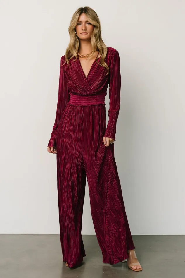 Baltic Born Jumpsuits and Rompers Lilith Pleated Jumpsuit Mulberry 8211 Women Baltic Born Jumpsuits and Rompers Lilith Pleated Jumpsuit Mulberry 8211 Women