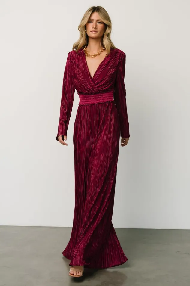 Baltic Born Jumpsuits and Rompers Lilith Pleated Jumpsuit Mulberry 8211 Women Baltic Born Jumpsuits and Rompers Lilith Pleated Jumpsuit Mulberry 8211 Women