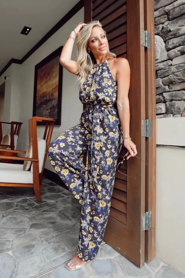 Baltic Born Jumpsuits and Rompers Mallory High Neck Jumpsuit Blue Multi Floral 8211 Women Baltic Born Jumpsuits and Rompers Mallory High Neck Jumpsuit Blue Multi Floral 8211 Women