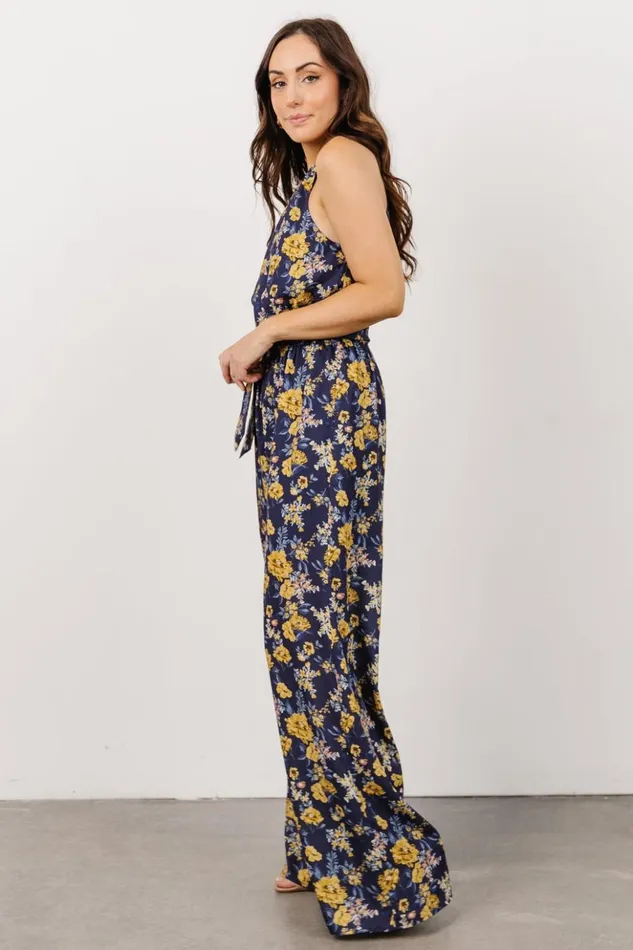 Baltic Born Jumpsuits and Rompers Mallory High Neck Jumpsuit Blue Multi Floral 8211 Women Baltic Born Jumpsuits and Rompers Mallory High Neck Jumpsuit Blue Multi Floral 8211 Women