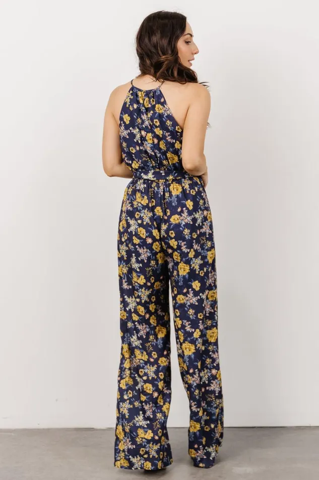 Baltic Born Jumpsuits and Rompers Mallory High Neck Jumpsuit Blue Multi Floral 8211 Women Baltic Born Jumpsuits and Rompers Mallory High Neck Jumpsuit Blue Multi Floral 8211 Women
