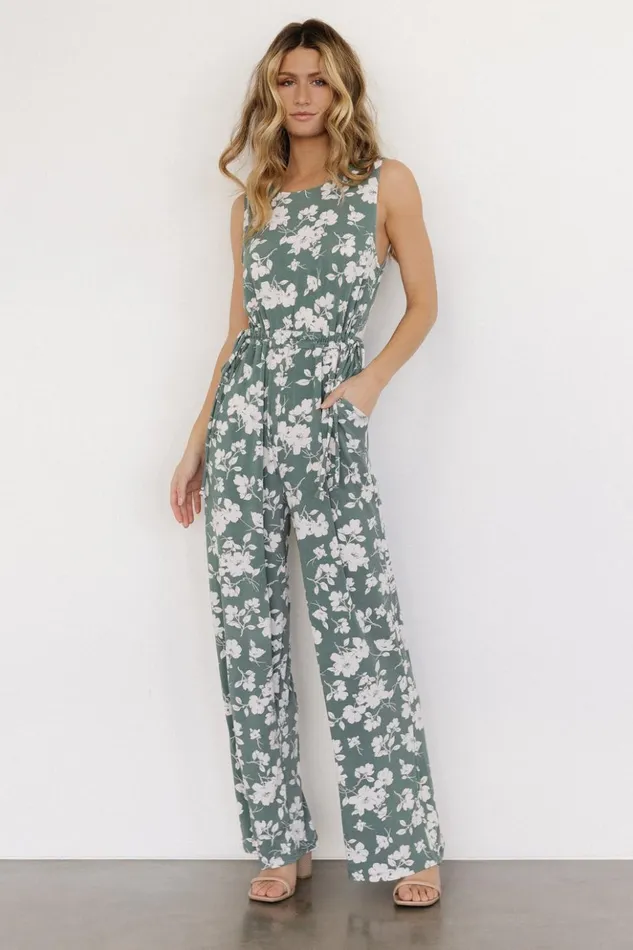 Baltic Born Jumpsuits and Rompers Margaux Jumpsuit Dusty Green Ivory 8211 Women Baltic Born Jumpsuits and Rompers Margaux Jumpsuit Dusty Green Ivory 8211 Women