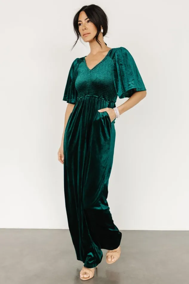 Baltic Born Jumpsuits and Rompers Regent Velvet Jumpsuit Emerald 8211 Women Baltic Born Jumpsuits and Rompers Regent Velvet Jumpsuit Emerald 8211 Women