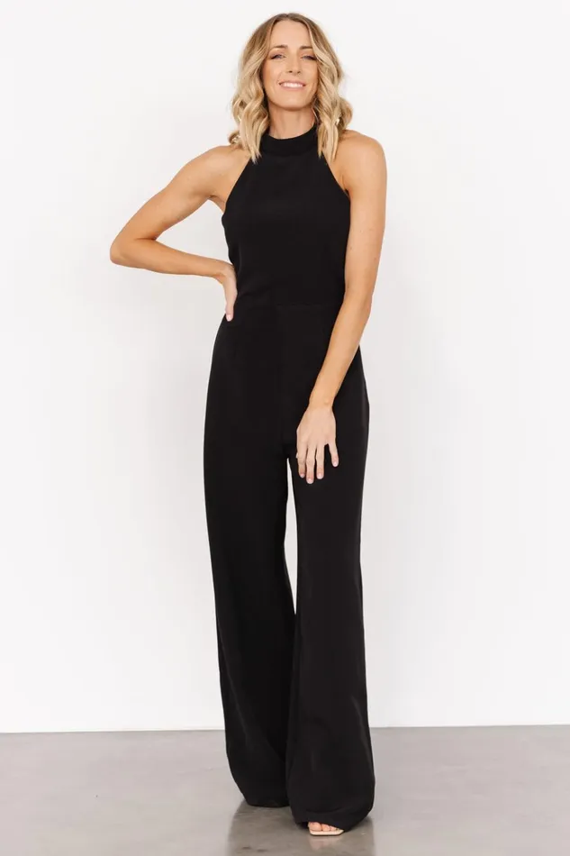 Baltic Born Jumpsuits and Rompers Romeo Halter Jumpsuit Black 8211 Women