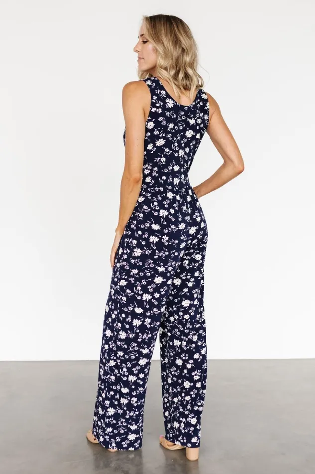 Baltic Born Jumpsuits and Rompers Rudie Sleeveless Jumpsuit Dark Blue Floral 8211 Women Baltic Born Jumpsuits and Rompers Rudie Sleeveless Jumpsuit Dark Blue Floral 8211 Women