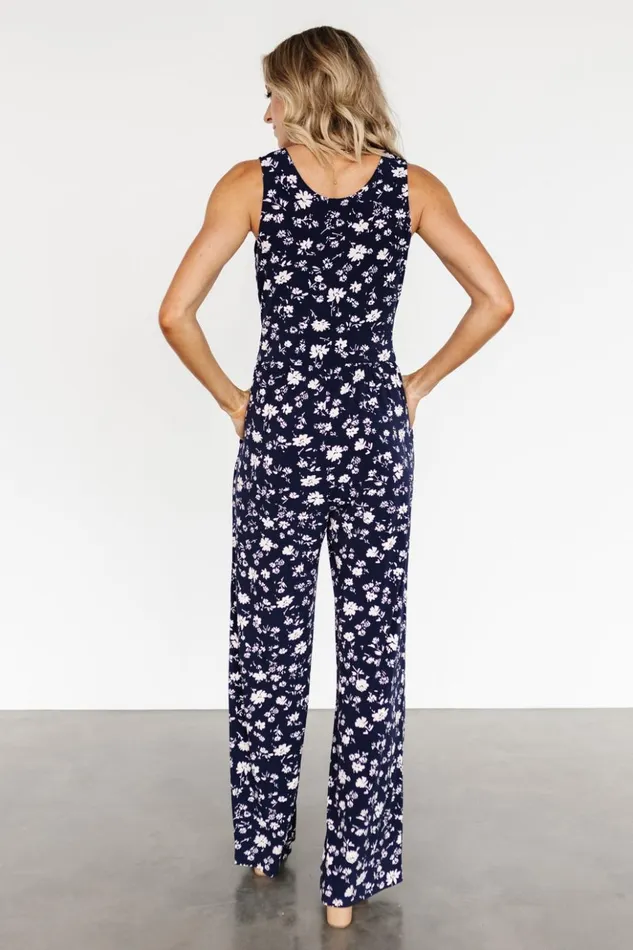Baltic Born Jumpsuits and Rompers Rudie Sleeveless Jumpsuit Dark Blue Floral 8211 Women Baltic Born Jumpsuits and Rompers Rudie Sleeveless Jumpsuit Dark Blue Floral 8211 Women