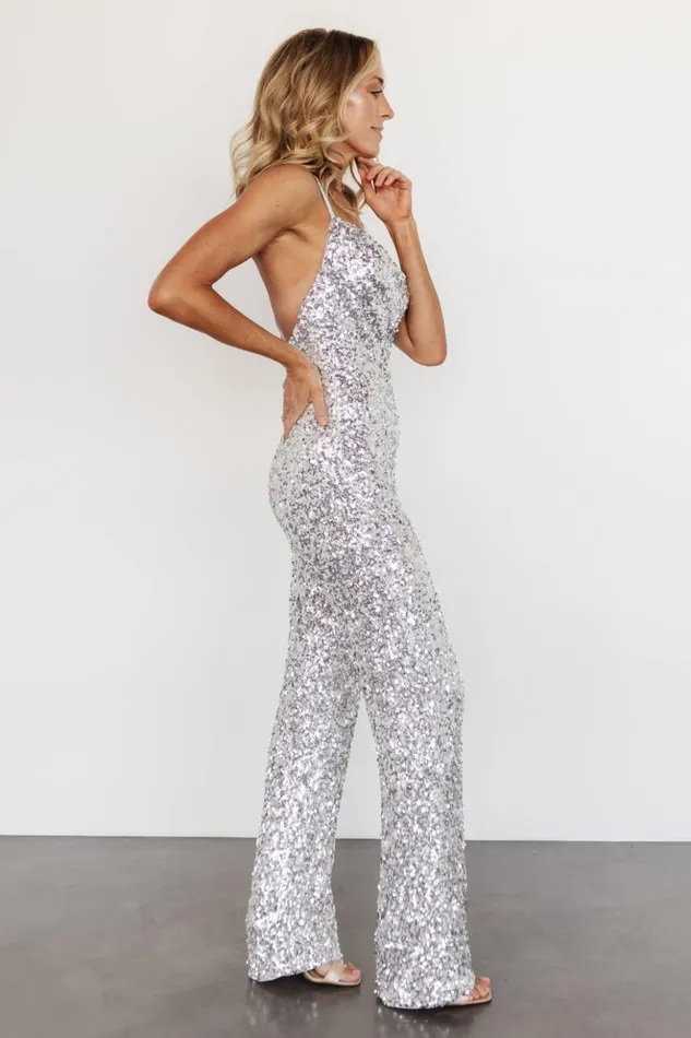 Baltic Born Jumpsuits and Rompers Sparkler Sequin Jumpsuit Silver 8211 Women Baltic Born Jumpsuits and Rompers Sparkler Sequin Jumpsuit Silver 8211 Women