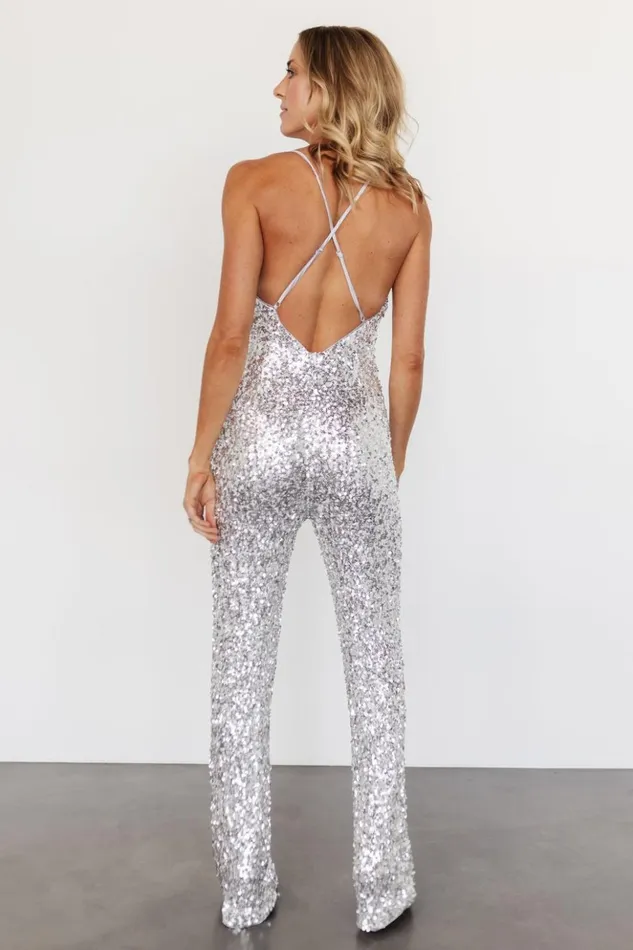 Baltic Born Jumpsuits and Rompers Sparkler Sequin Jumpsuit Silver 8211 Women Baltic Born Jumpsuits and Rompers Sparkler Sequin Jumpsuit Silver 8211 Women