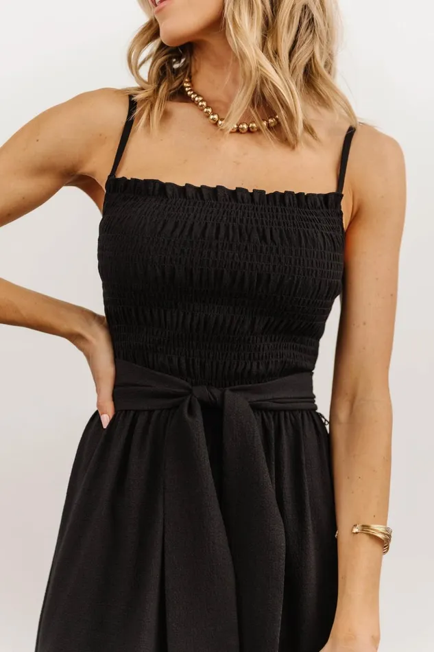 Baltic Born Jumpsuits and Rompers Vanessa Smocked Jumpsuit Black 8211 Women Baltic Born Jumpsuits and Rompers Vanessa Smocked Jumpsuit Black 8211 Women