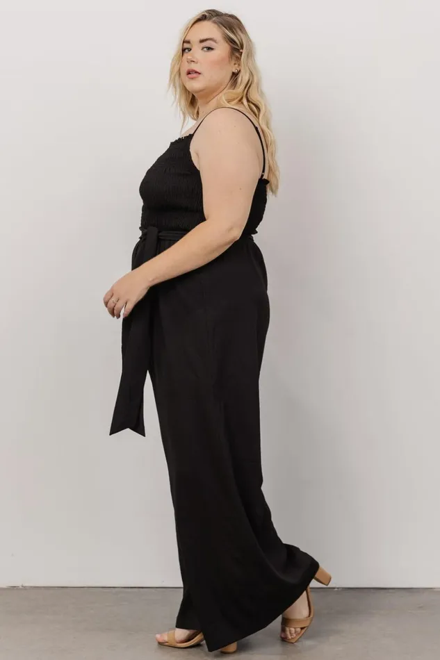 Baltic Born Jumpsuits and Rompers Vanessa Smocked Jumpsuit Black 8211 Women Baltic Born Jumpsuits and Rompers Vanessa Smocked Jumpsuit Black 8211 Women