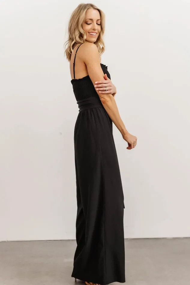 Baltic Born Jumpsuits and Rompers Vanessa Smocked Jumpsuit Black 8211 Women Baltic Born Jumpsuits and Rompers Vanessa Smocked Jumpsuit Black 8211 Women